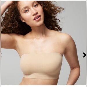 Seamless Versatile Tan Soma Smooth Removable Padding Bandeau Bra Size XL